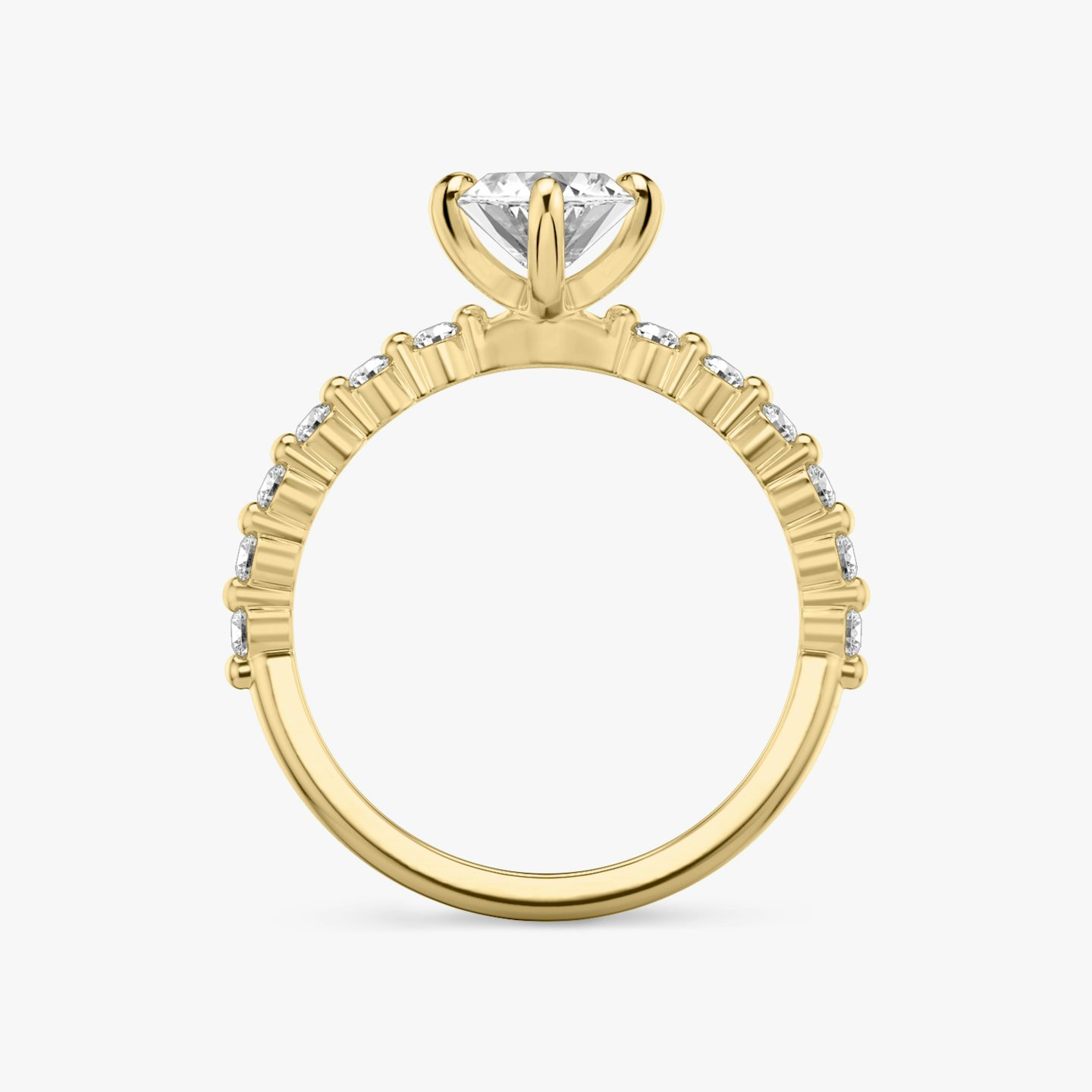 The Single Shared Prong | Pavé Marquise | 18k | 18k Yellow Gold | Band: Plain | Band: Original | Diamond orientation: vertical | Carat weight: See full inventory