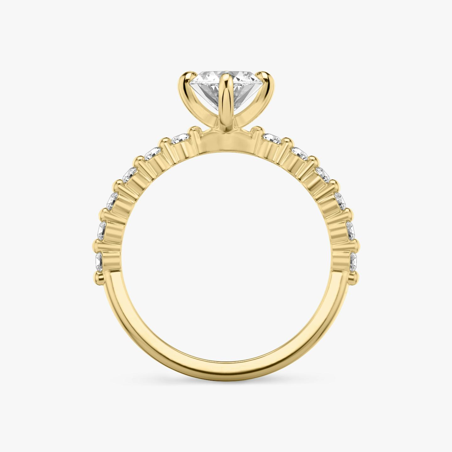 The Single Shared Prong | Pavé Marquise | 18k | 18k Yellow Gold | Band: Original | Diamond orientation: vertical | Carat weight: See full inventory