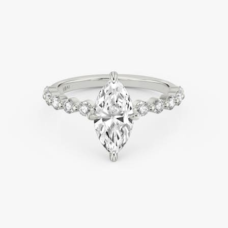 single shared prong marquise diamond ring