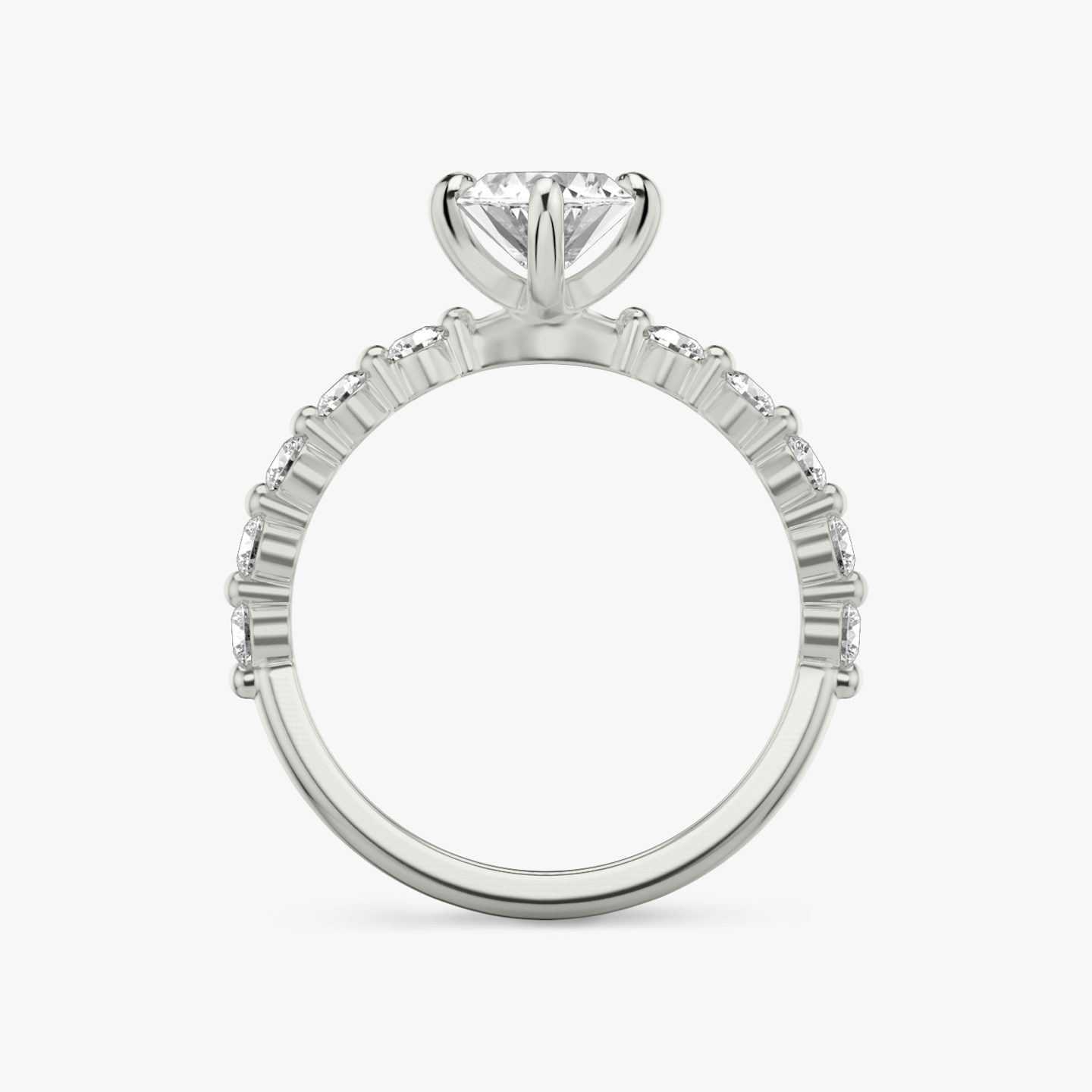 The Single Shared Prong | Pavé Marquise | Platinum | Band: Plain | Band: Large | Diamond orientation: vertical | Carat weight: See full inventory