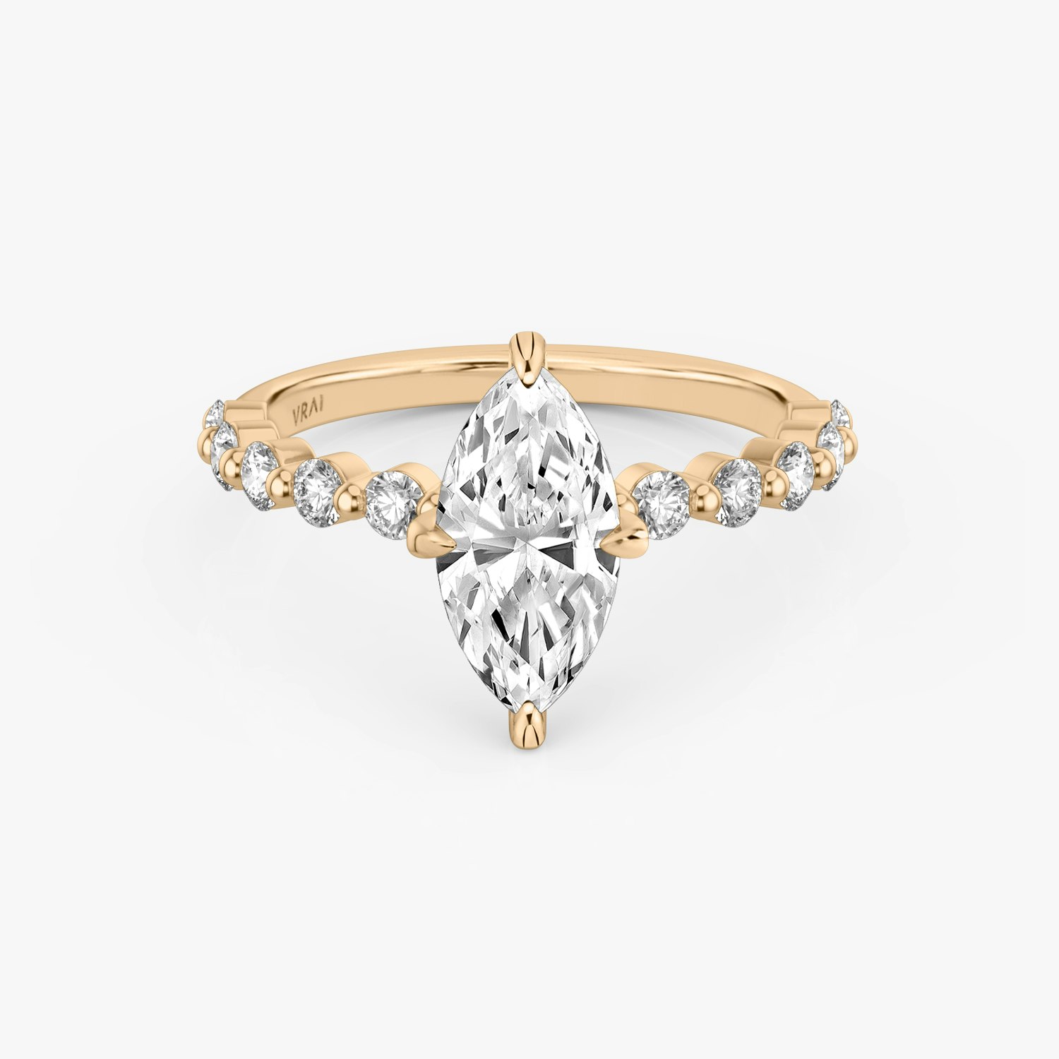 The Single Shared Prong Marquise Engagement Ring | 14k Rose Gold