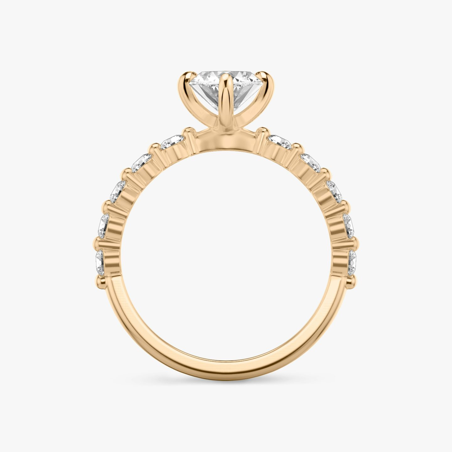 The Single Shared Prong | Pavé Marquise | 14k | 14k Rose Gold | Band: Large | Diamond orientation: vertical | Carat weight: See full inventory