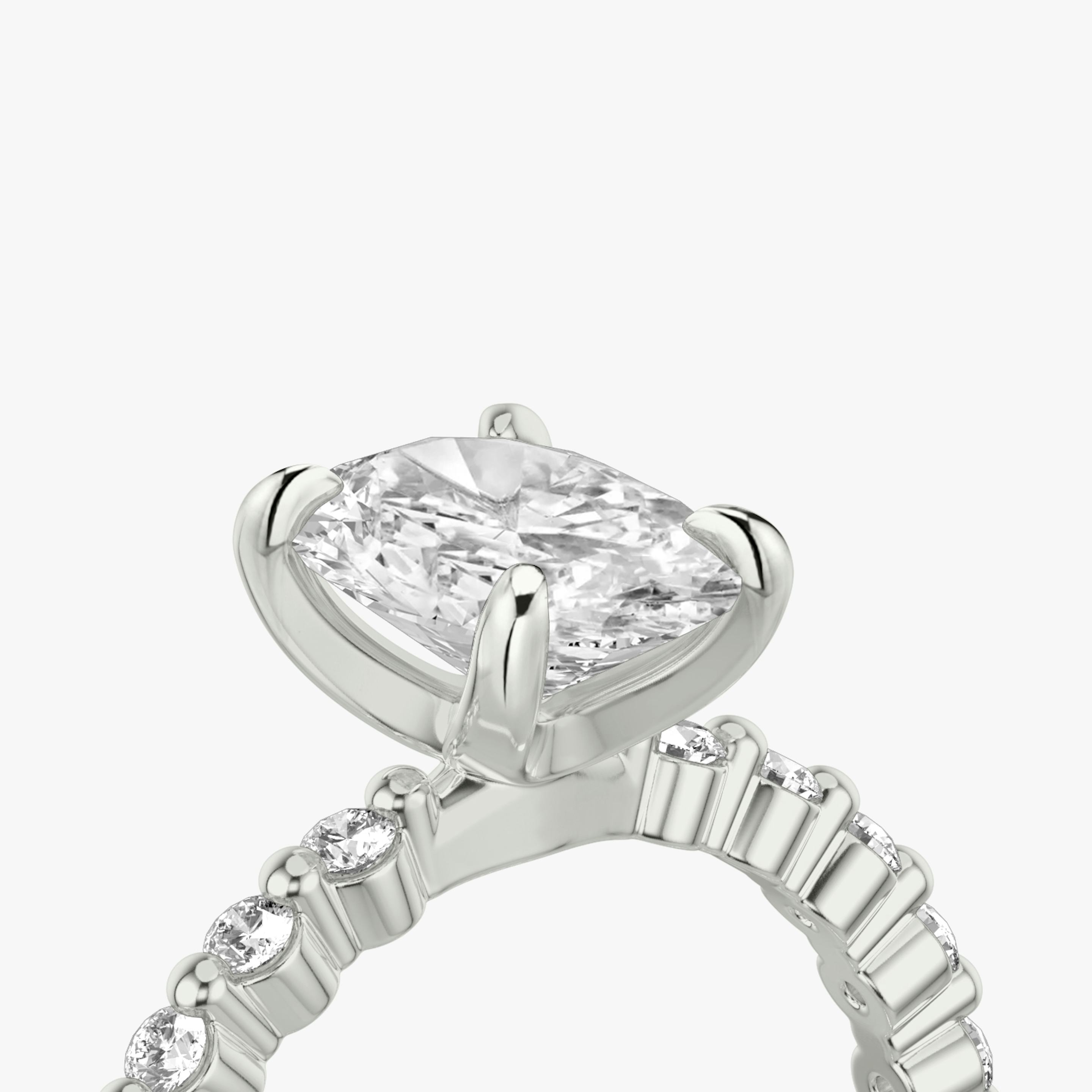 The Single Shared Prong | Oval | Platinum | Band: Original | Diamond orientation: vertical | Carat weight: See full inventory
