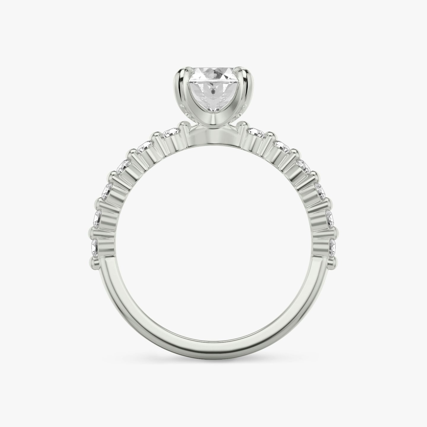 The Single Shared Prong | Oval | Platinum | Band: Original | Diamond orientation: vertical | Carat weight: See full inventory