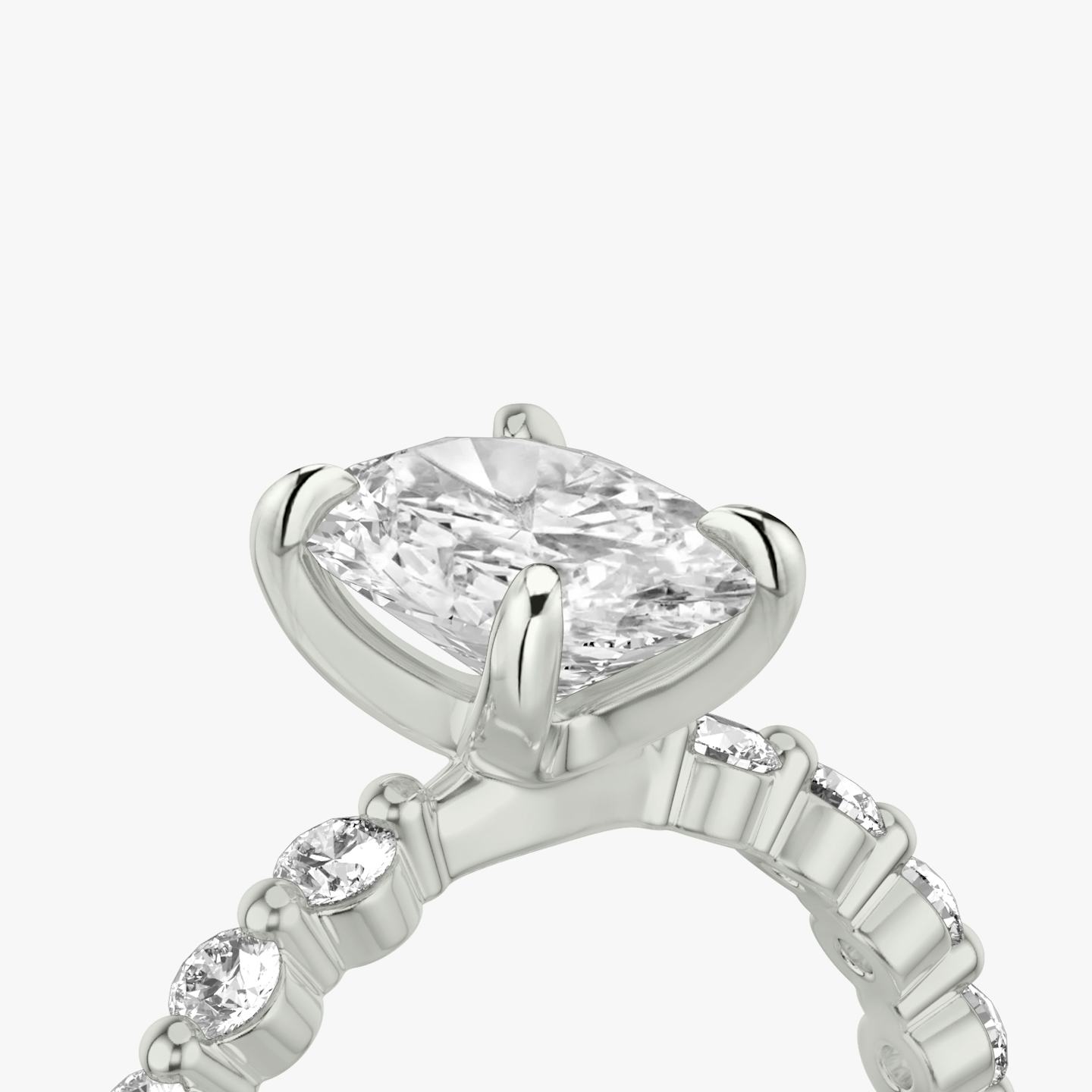 The Single Shared Prong | Oval | 18k | 18k White Gold | Band: Large | Diamond orientation: vertical | Carat weight: See full inventory