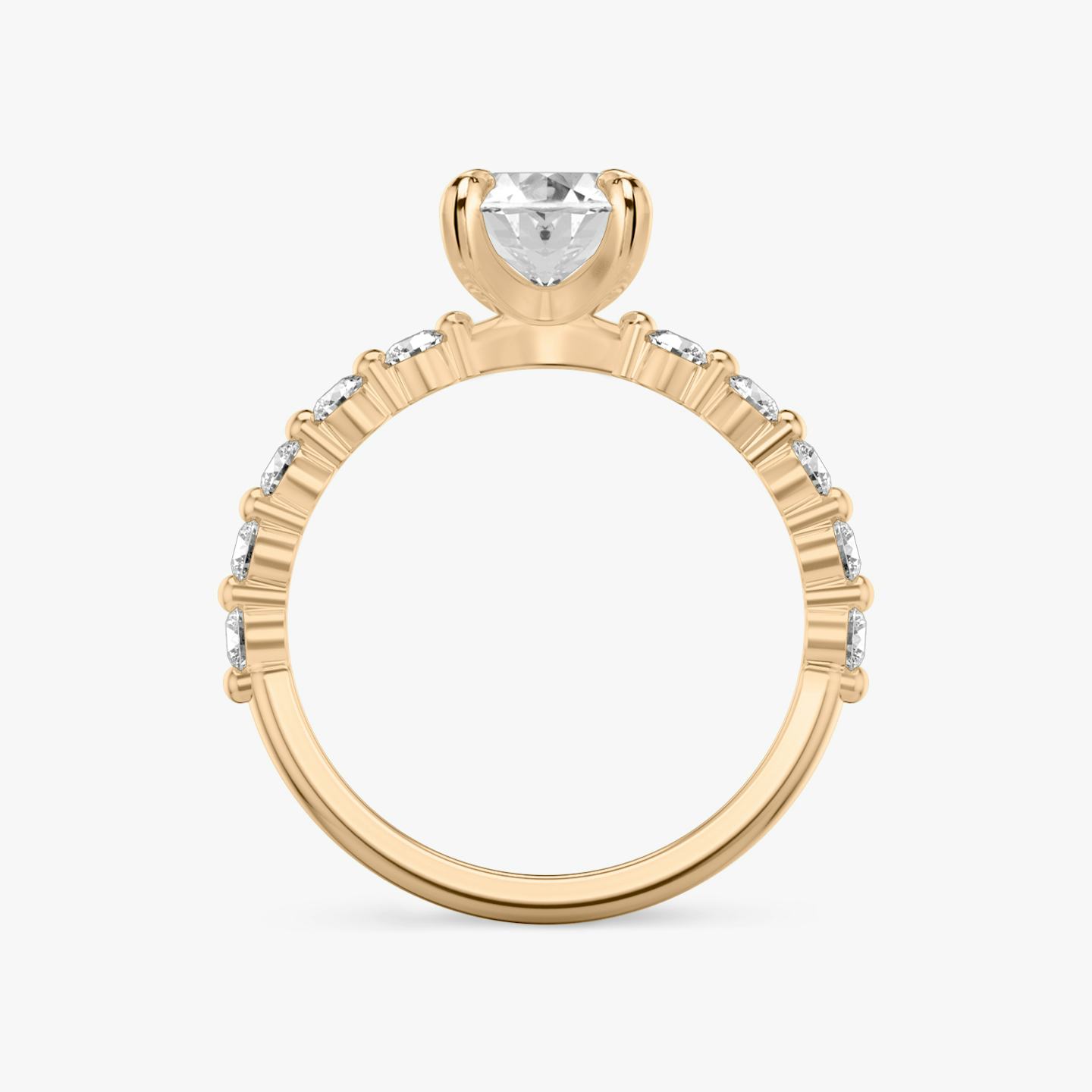 The Single Shared Prong | Oval | 14k | 14k Rose Gold | Band: Large | Diamond orientation: vertical | Carat weight: See full inventory