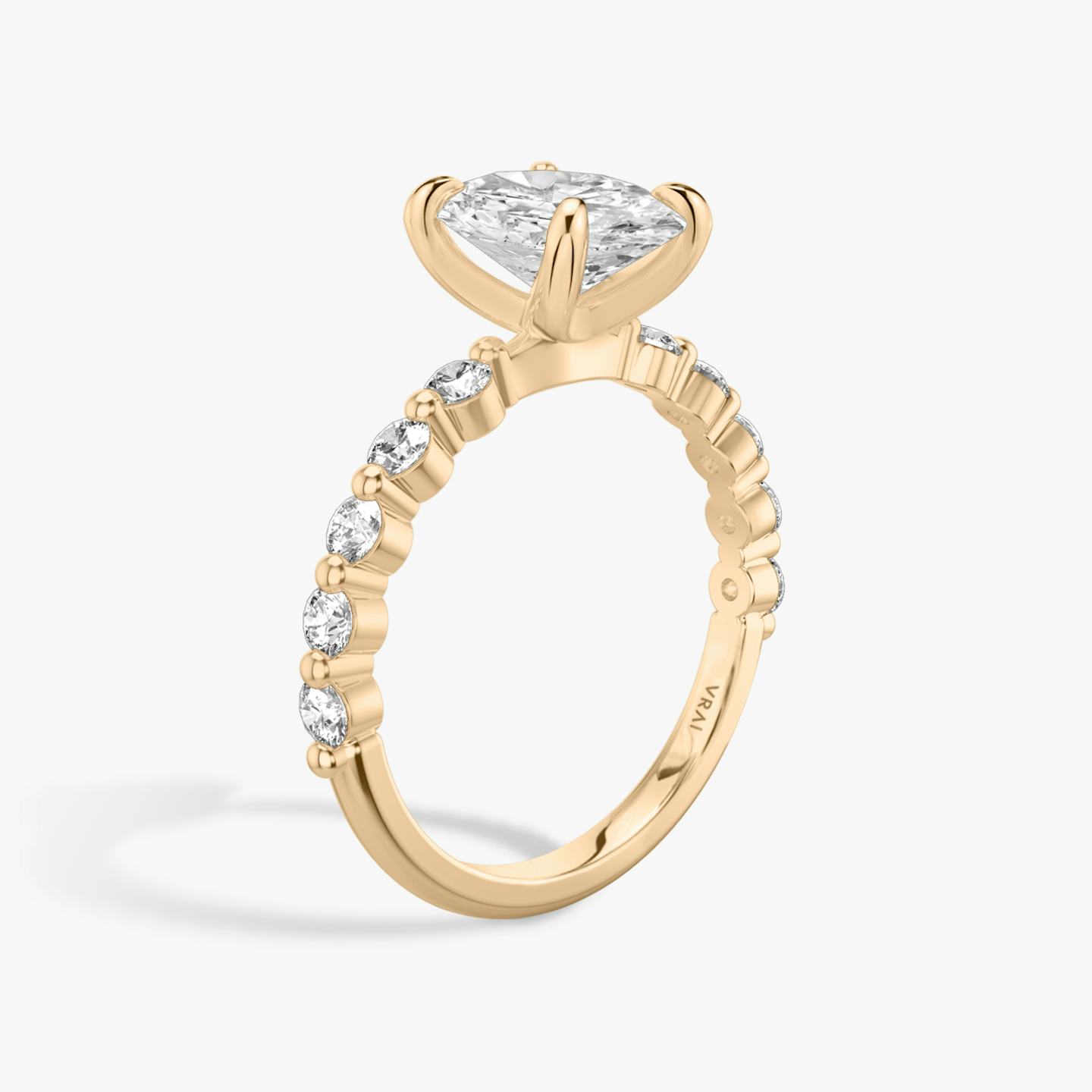 The Single Shared Prong | Oval | 14k | 14k Rose Gold | Band: Large | Diamond orientation: vertical | Carat weight: See full inventory