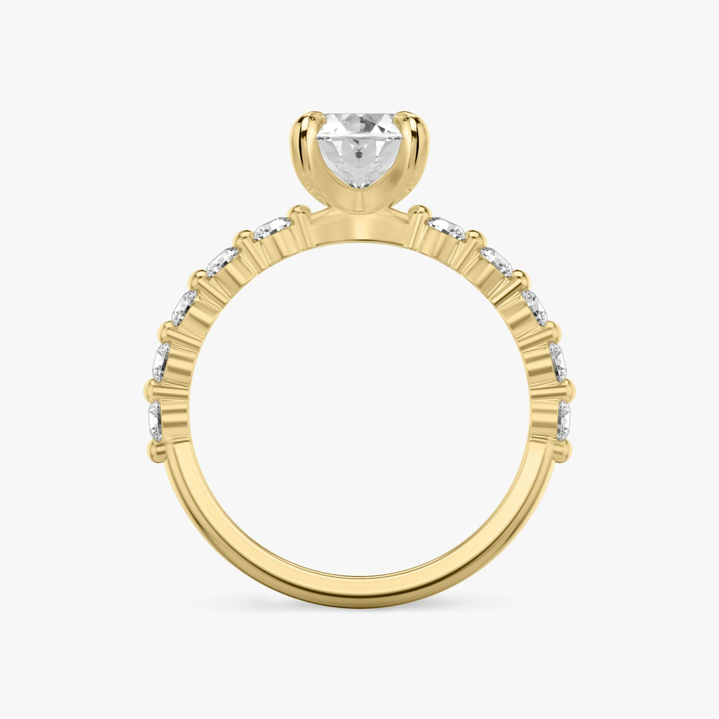 The Single Shared Prong | oval | 18k | yellow-gold | bandStoneStyle: large | diamondOrientation: vertical | caratWeight: other