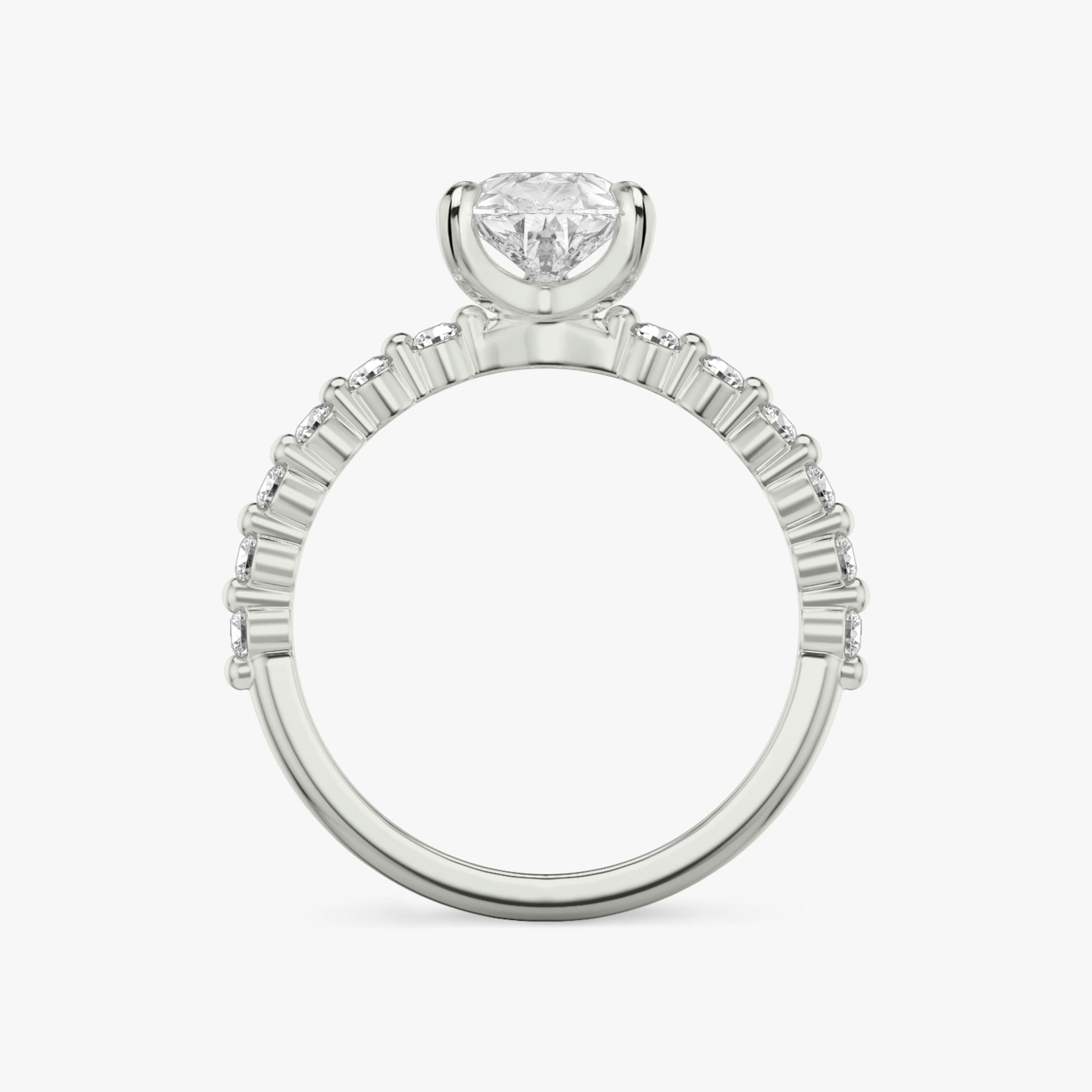 The Single Shared Prong | Pear | Platinum | Band: Original | Diamond orientation: vertical | Carat weight: See full inventory