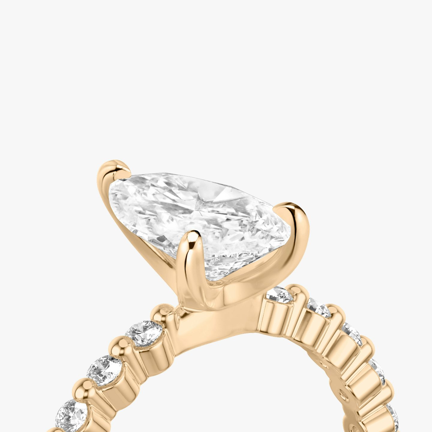 The Single Shared Prong | Pear | 14k | 14k Rose Gold | Band: Plain | Band: Original | Diamond orientation: vertical | Carat weight: See full inventory