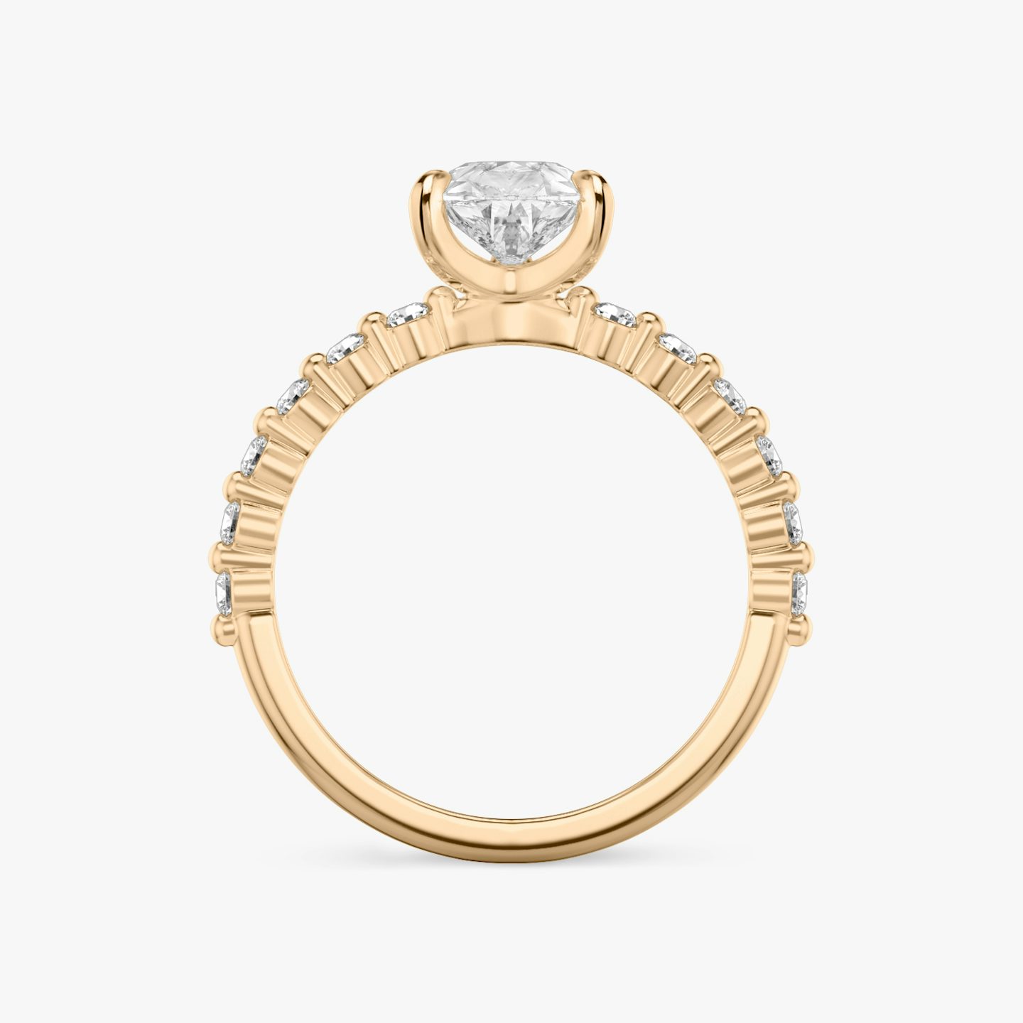 The Single Shared Prong | Pear | 14k | 14k Rose Gold | Band: Plain | Band: Original | Diamond orientation: vertical | Carat weight: See full inventory