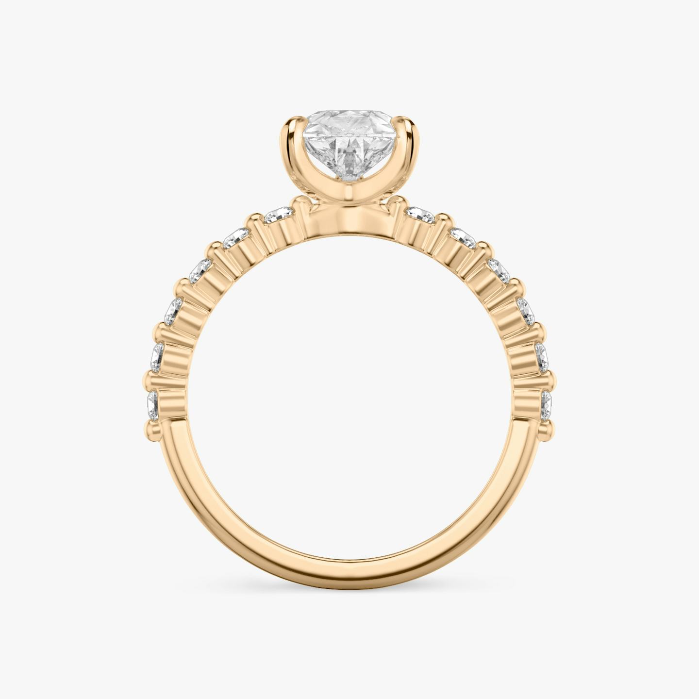 The Single Shared Prong | Pear | 14k | 14k Rose Gold | Band: Original | Diamond orientation: vertical | Carat weight: See full inventory