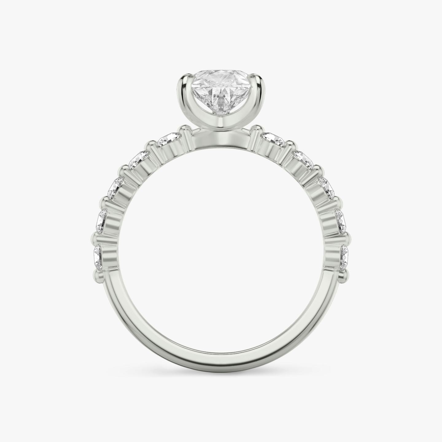 The Single Shared Prong | Pear | 18k | 18k White Gold | Band: Large | Diamond orientation: vertical | Carat weight: See full inventory