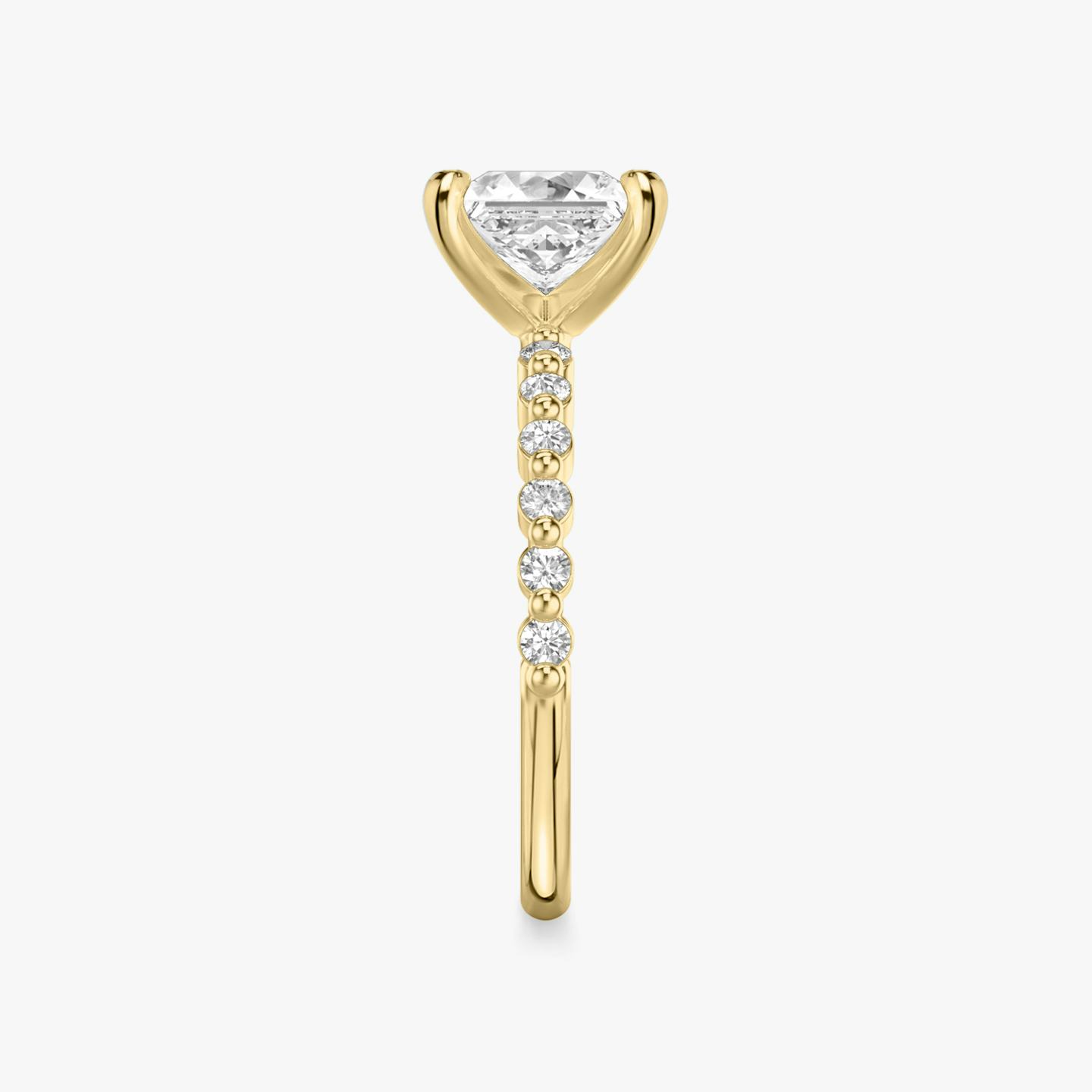 The Single Shared Prong | Princess | 18k | 18k Yellow Gold | Band: Original | Diamond orientation: vertical | Carat weight: See full inventory