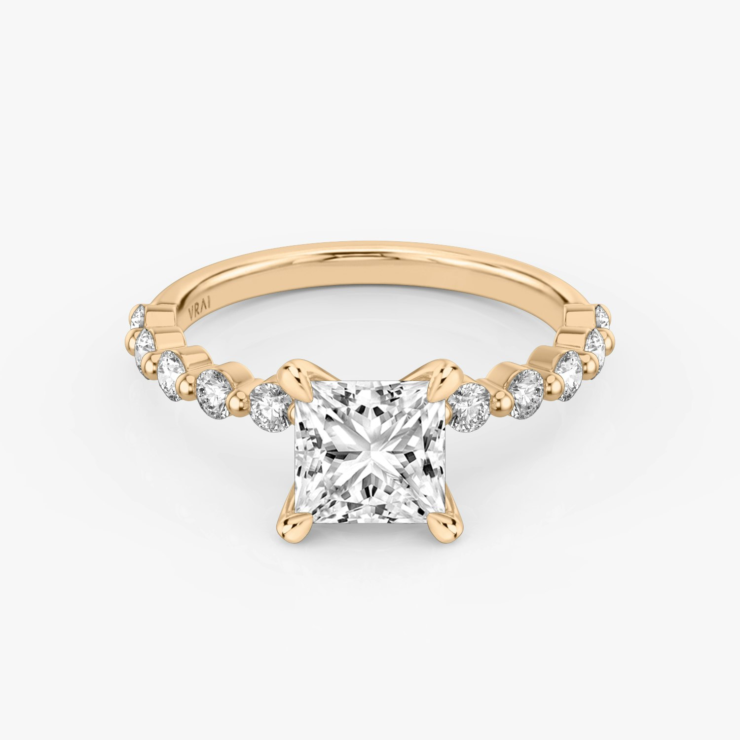 The Single Shared Prong Princess Engagement Ring | 14k Rose Gold