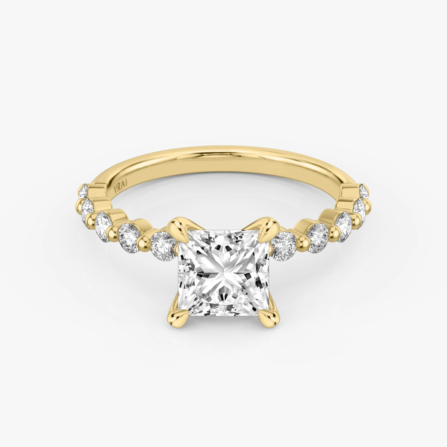 The Single Shared Prong Princess Engagement Ring | 18k Yellow Gold