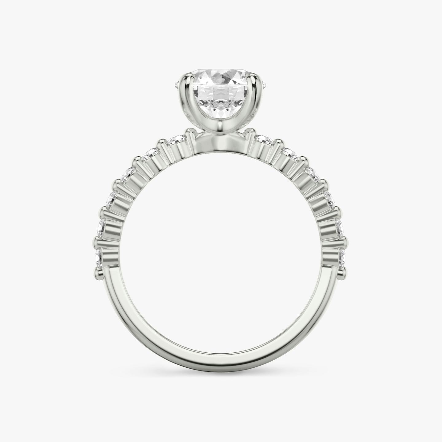 The Single Shared Prong | Round Brilliant | Platinum | Carat weight: See full inventory | Band: Original | Diamond orientation: vertical