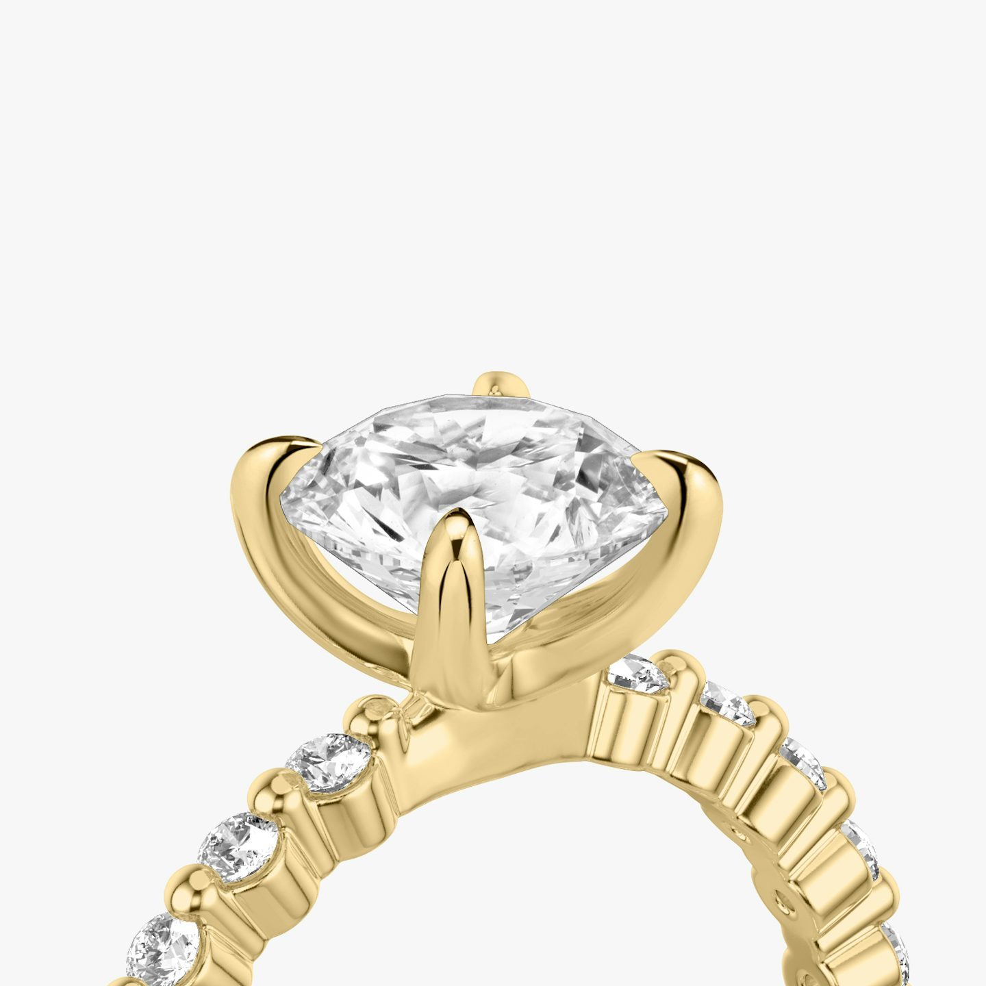 Bague de fiançailles Single Shared Prong | Rond Brillant | 18k | Or jaune 18 carats | Poids en carats: 1 | Anneau: Original | Orientation du diamant: vertical