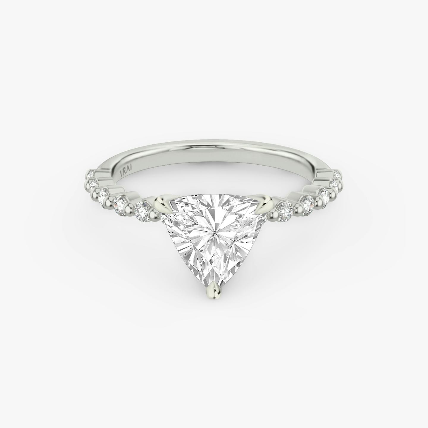 The Single Shared Prong | Trillion | Platinum | Band: Original | Diamond orientation: vertical | Carat weight: See full inventory