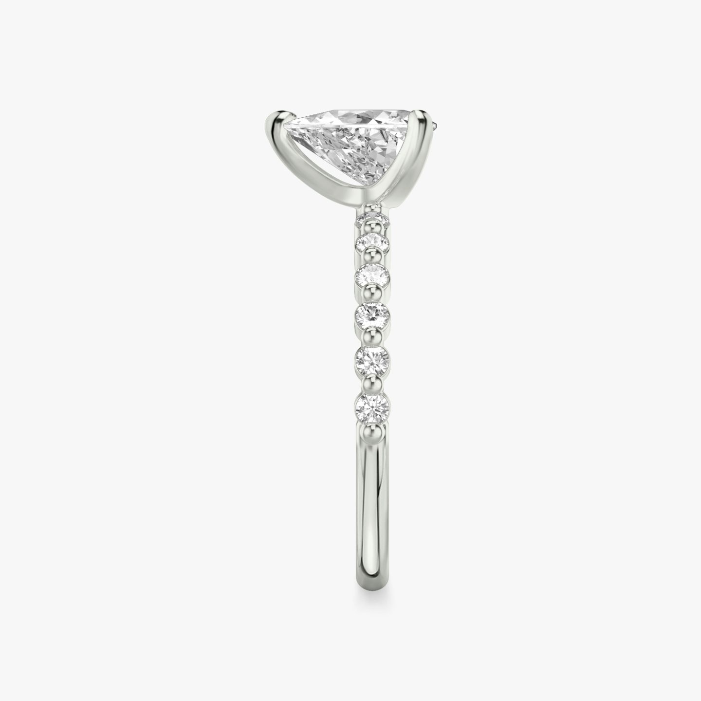 The Single Shared Prong | Trillion | Platinum | Band: Plain | Band: Original | Diamond orientation: vertical | Carat weight: See full inventory