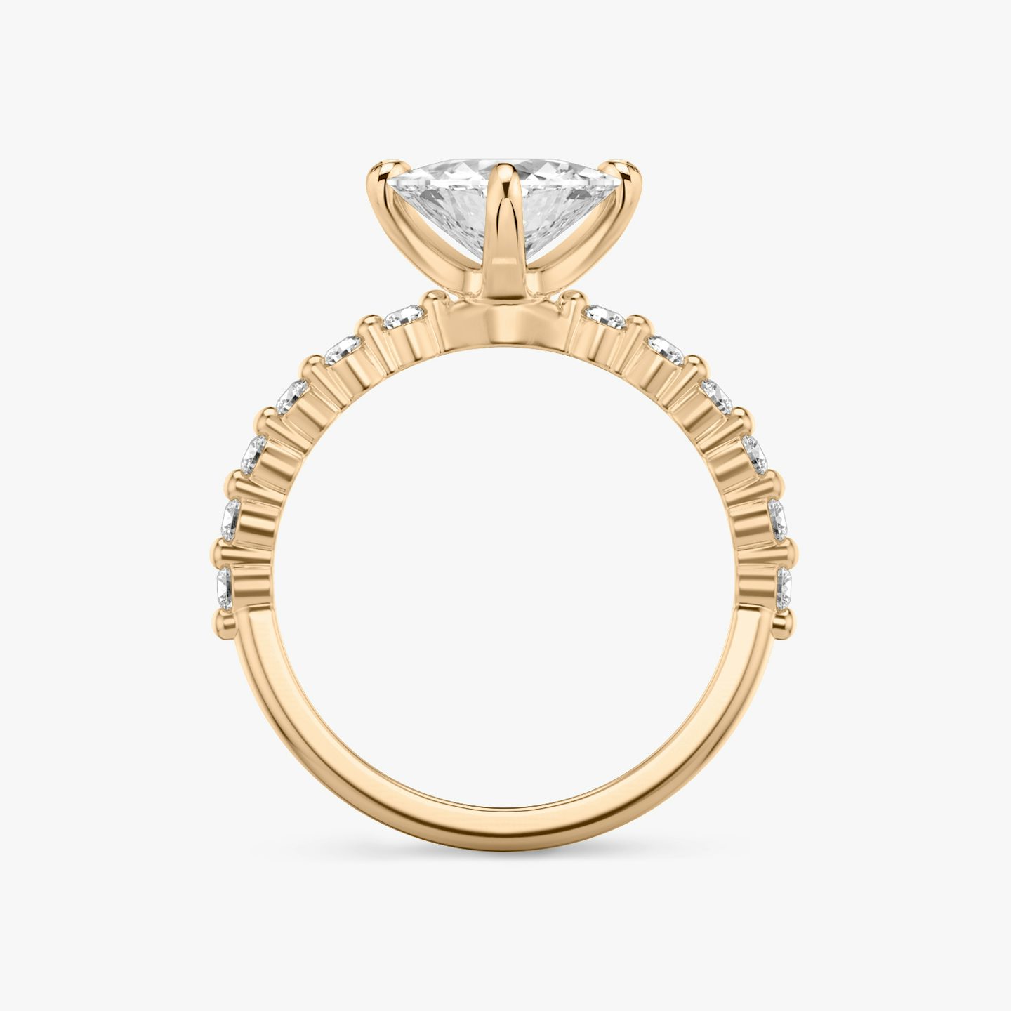 The Single Shared Prong | Trillion | 14k | 14k Rose Gold | Band: Plain | Band: Original | Diamond orientation: vertical | Carat weight: See full inventory