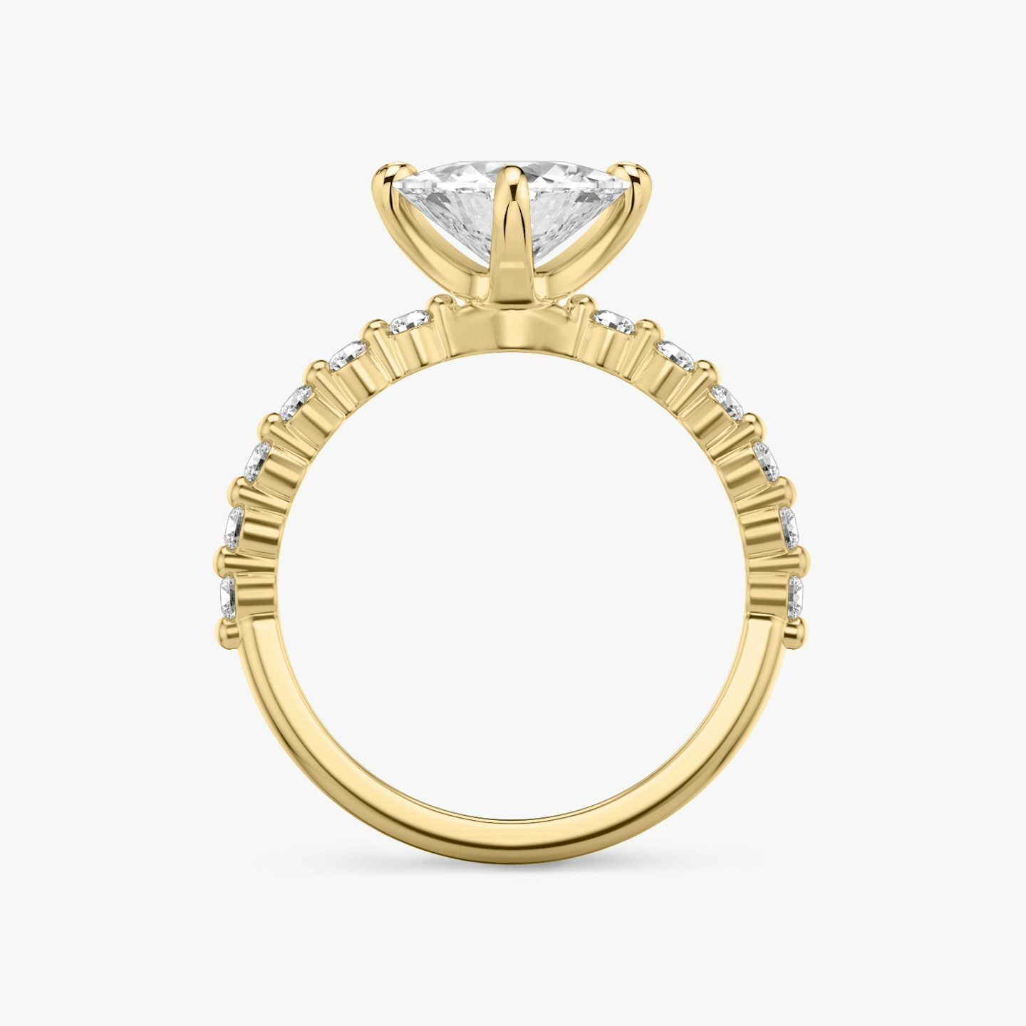 The Single Shared Prong | Trillion | 18k | 18k Yellow Gold | Band: Plain | Band: Original | Diamond orientation: vertical | Carat weight: See full inventory