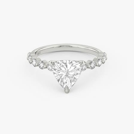 Single Shared Prong Trillion Ring
