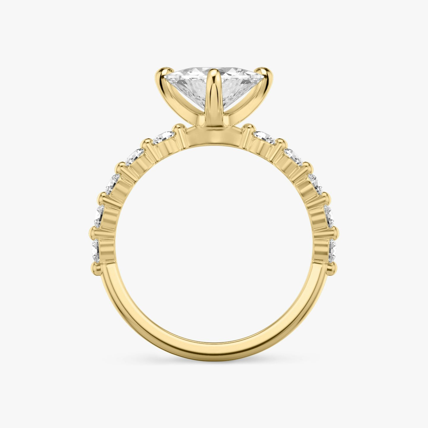 Single Shared Prong | Trillant | 18k | 18k Gelbgold | Ring: Schlicht | Ring: Large | Diamantausrichtung: vertical | Karatgewicht: Gesamtbestand ansehen