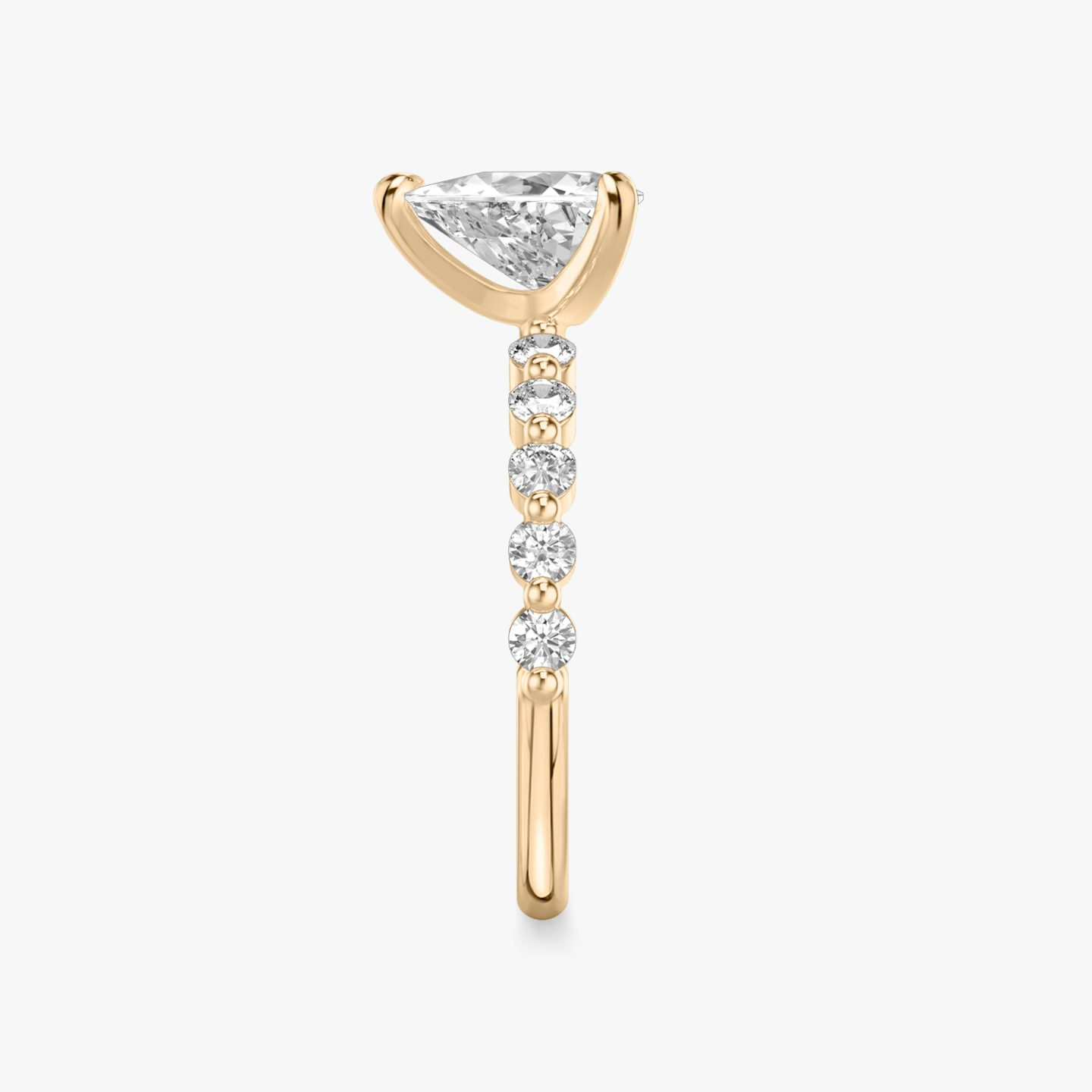The Single Shared Prong | Trillion | 14k | 14k Rose Gold | Band: Plain | Band: Large | Diamond orientation: vertical | Carat weight: See full inventory