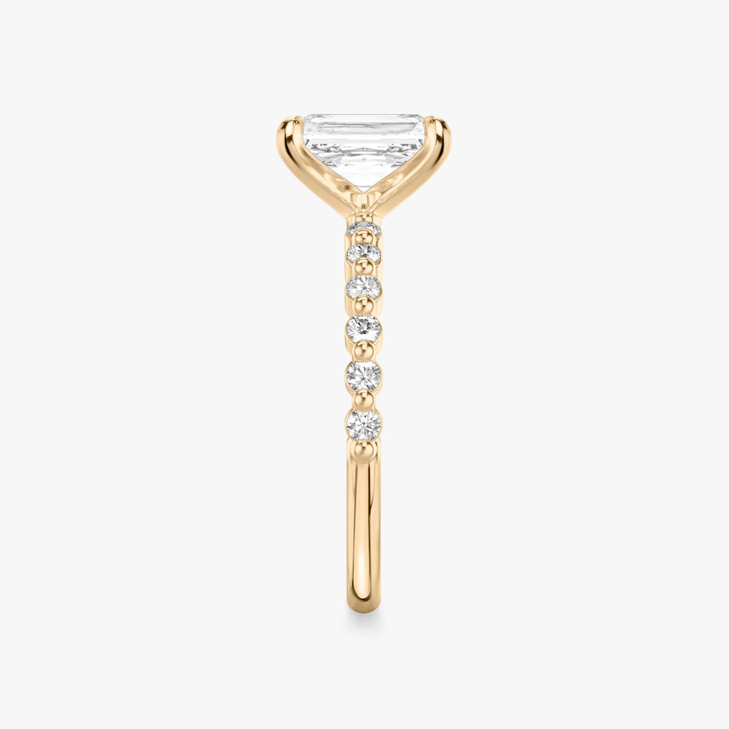 The Single Shared Prong | Radiant | 14k | 14k Rose Gold | Band: Original | Diamond orientation: vertical | Carat weight: See full inventory