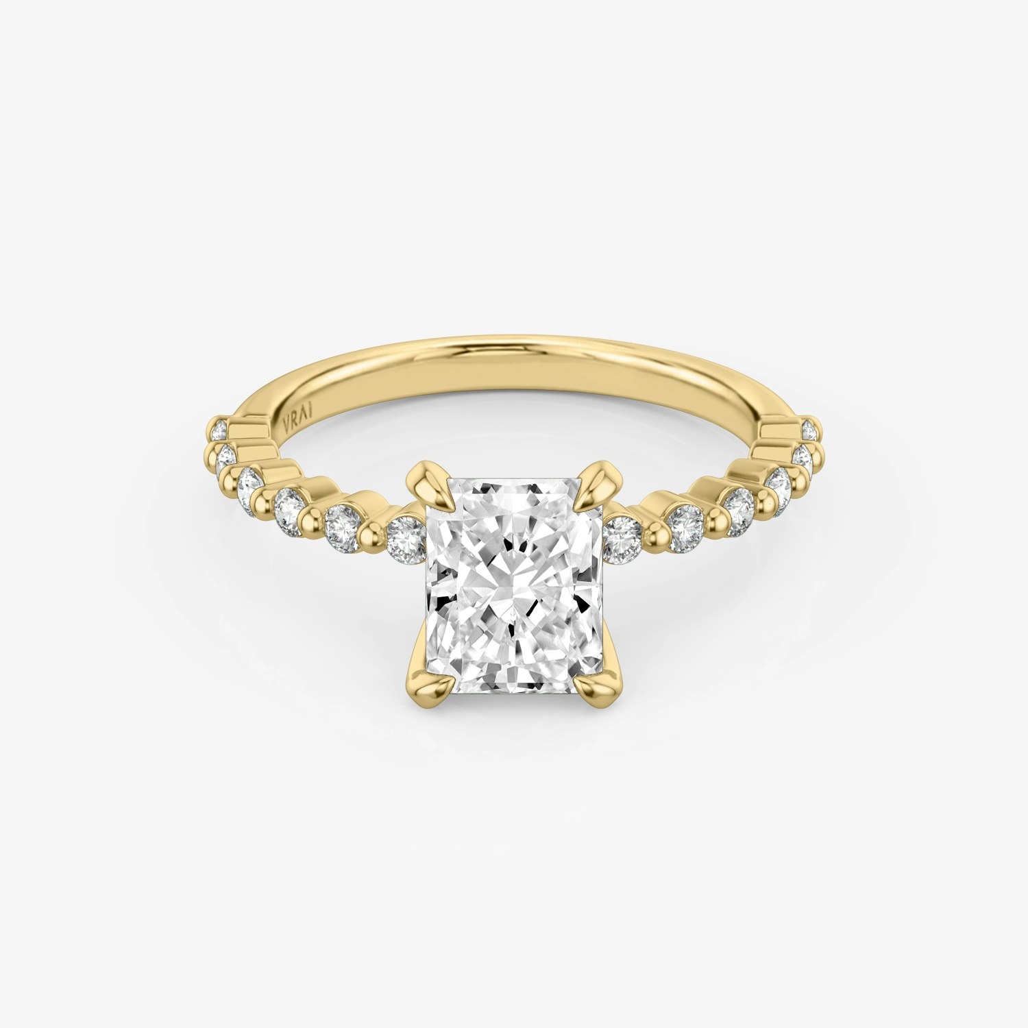 The Single Shared Prong Radiant Engagement Ring | 18k Yellow Gold