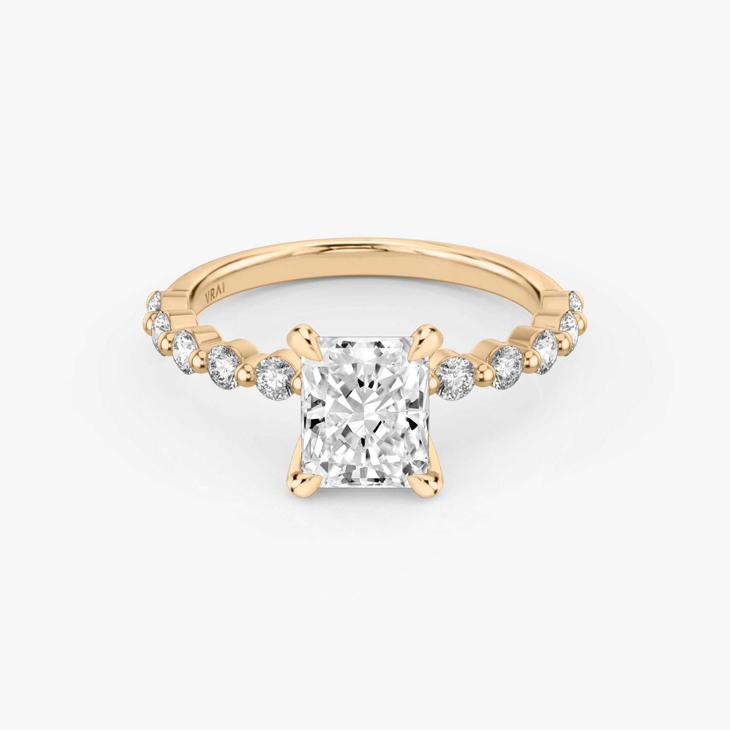 The Single Shared Prong Radiant Engagement Ring | 14k Rose Gold
