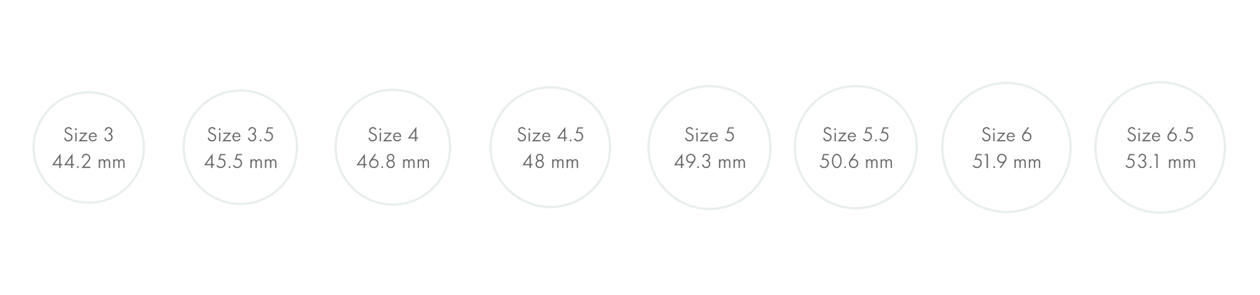 different finger sizes for a ring