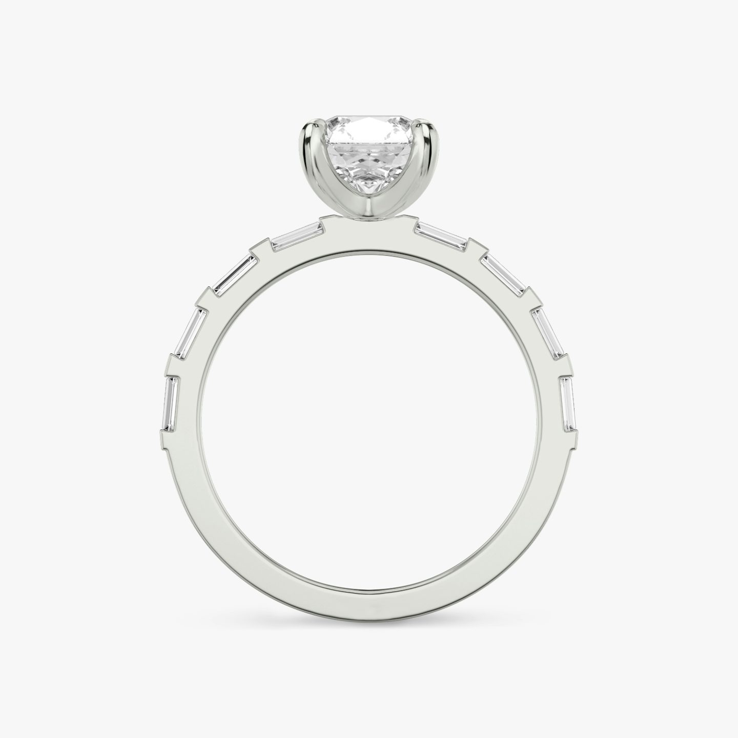Anillo de compromiso Baguette Bar | Asscher | 18k | Oro blanco de 18 quilates | Orientación de diamante: vertical | Peso en quilates: Ver stock total