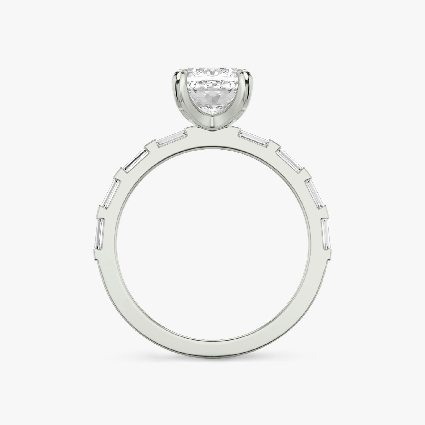 The Baguette Bar | Pavé Cushion | 18k | 18k White Gold | Diamond orientation: vertical | Carat weight: See full inventory