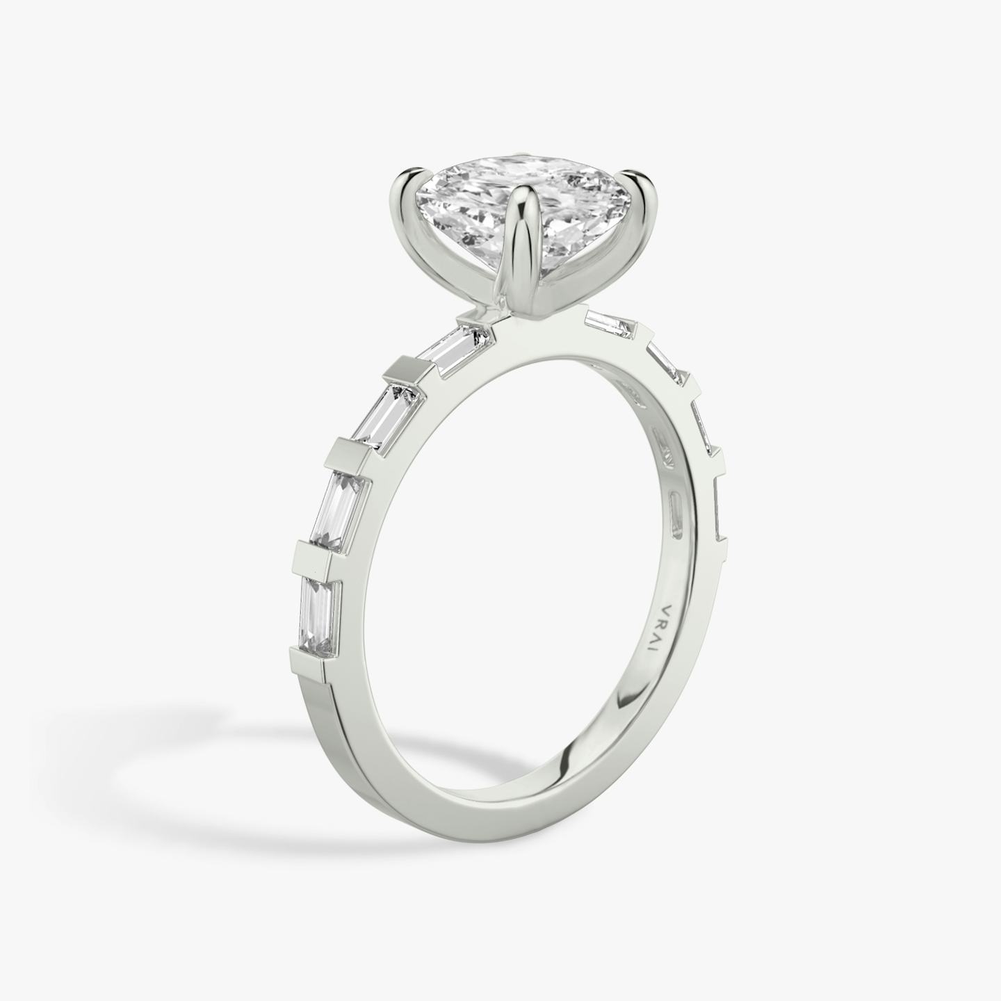 The Baguette Bar | Pavé Cushion | 18k | 18k White Gold | Diamond orientation: vertical | Carat weight: See full inventory