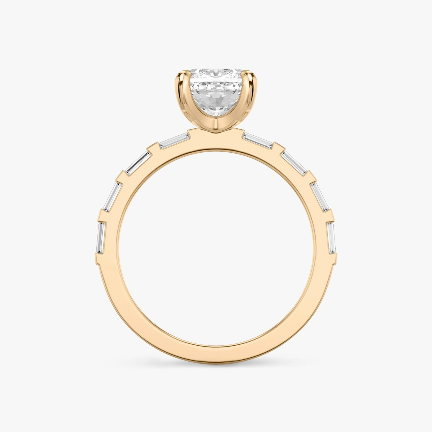 The Baguette Bar | Pavé Cushion | 14k | 14k Rose Gold | Band: Pavé | Diamond orientation: vertical | Carat weight: See full inventory