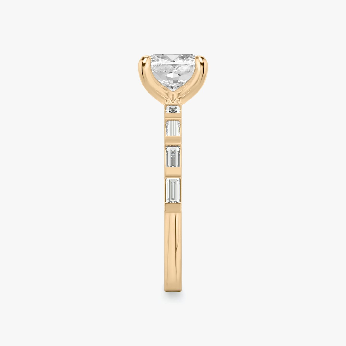 The Baguette Bar | Pavé Cushion | 14k | 14k Rose Gold | Band: Pavé | Diamond orientation: vertical | Carat weight: See full inventory