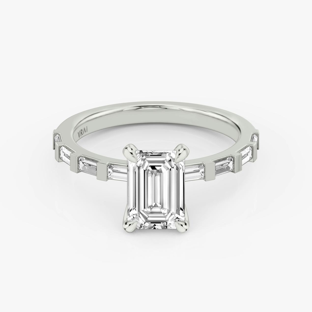 The Baguette Bar Emerald Engagement Ring