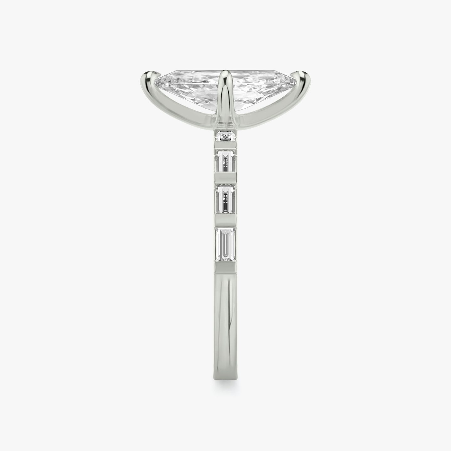 The Baguette Bar | Pavé Marquise | Platinum | Band: Pavé | Diamond orientation: vertical | Carat weight: See full inventory