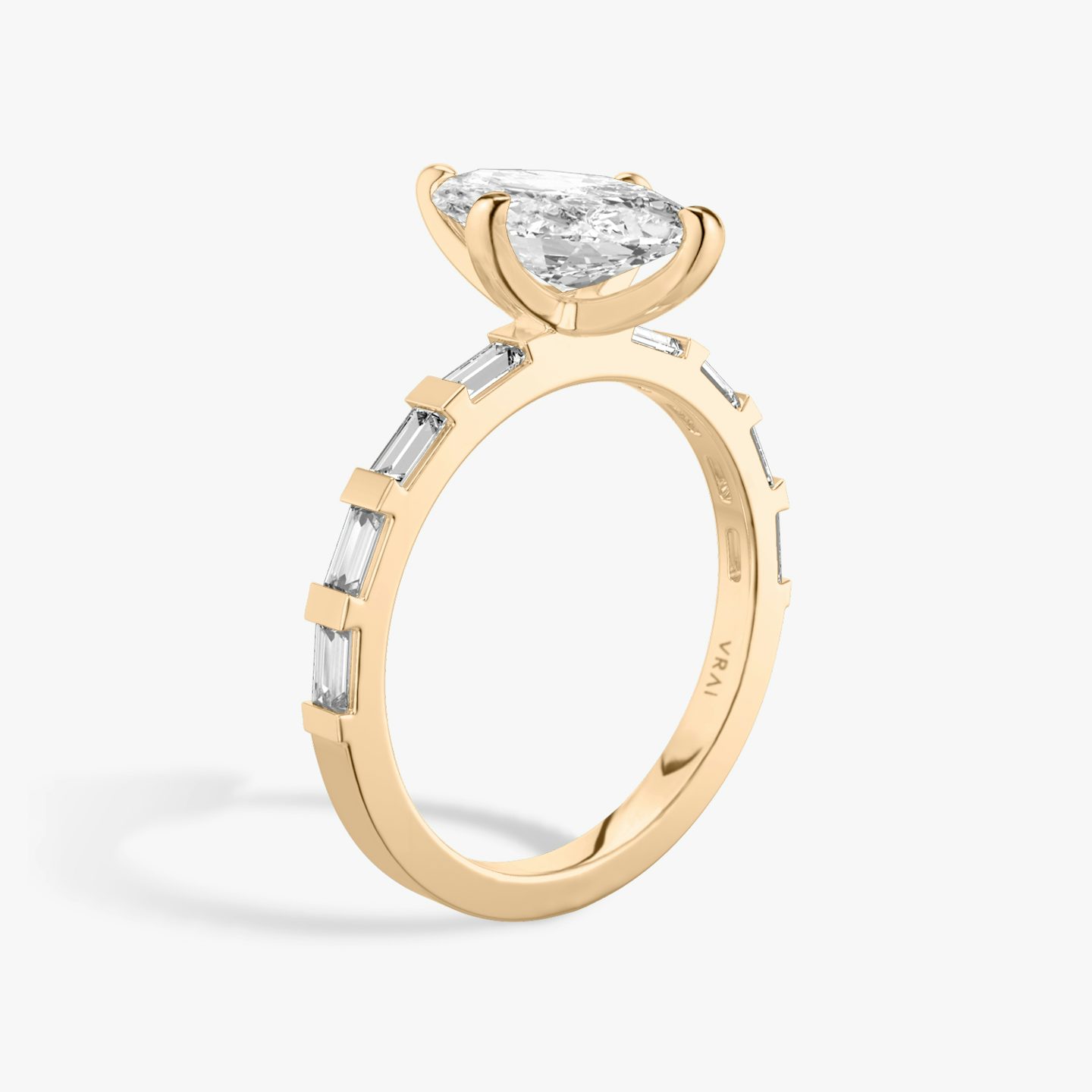 The Baguette Bar | Pavé Marquise | 14k | 14k Rose Gold | Band: Pavé | Diamond orientation: vertical | Carat weight: See full inventory