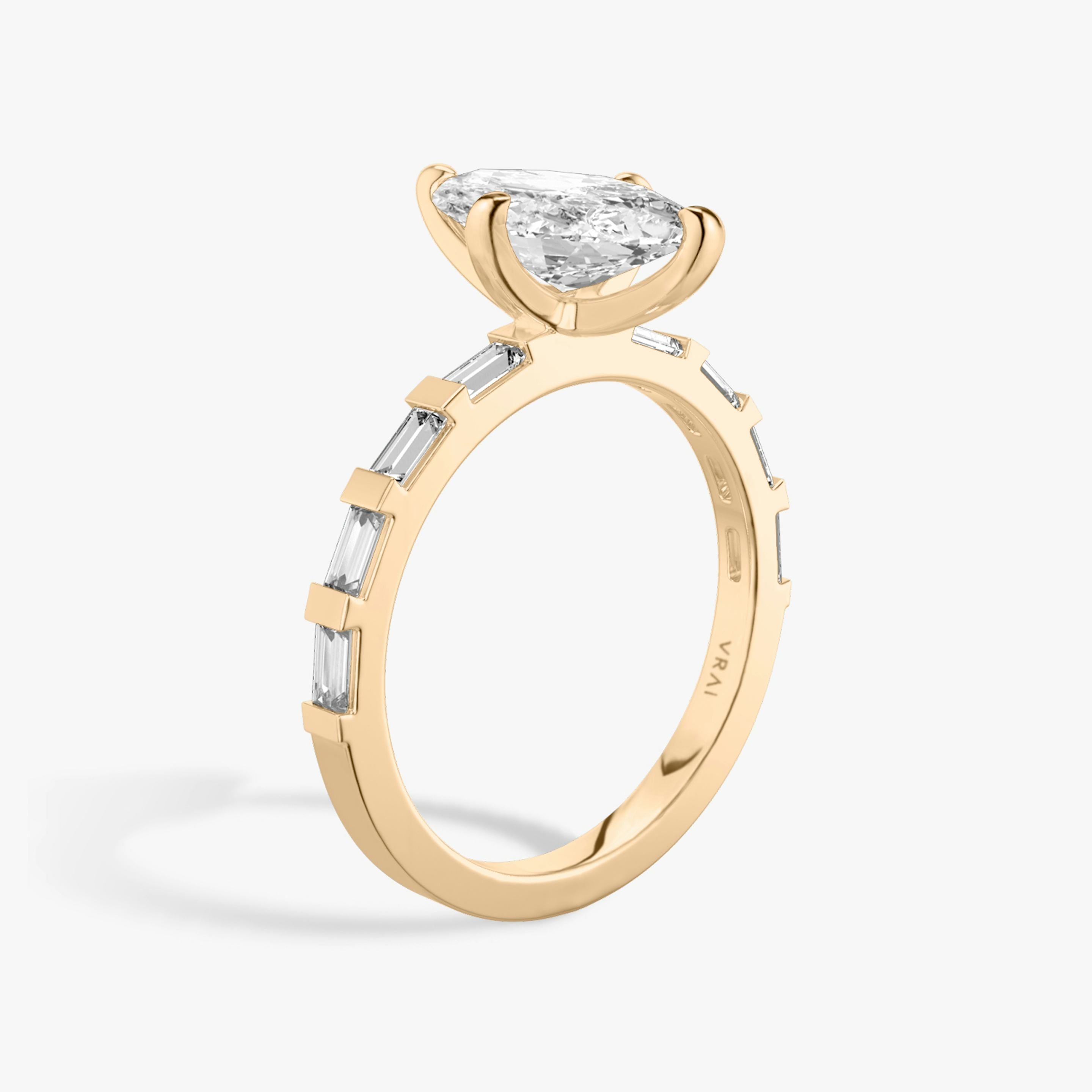 The Baguette Bar | Pavé Marquise | 14k | 14k Rose Gold | Diamond orientation: vertical | Carat weight: See full inventory