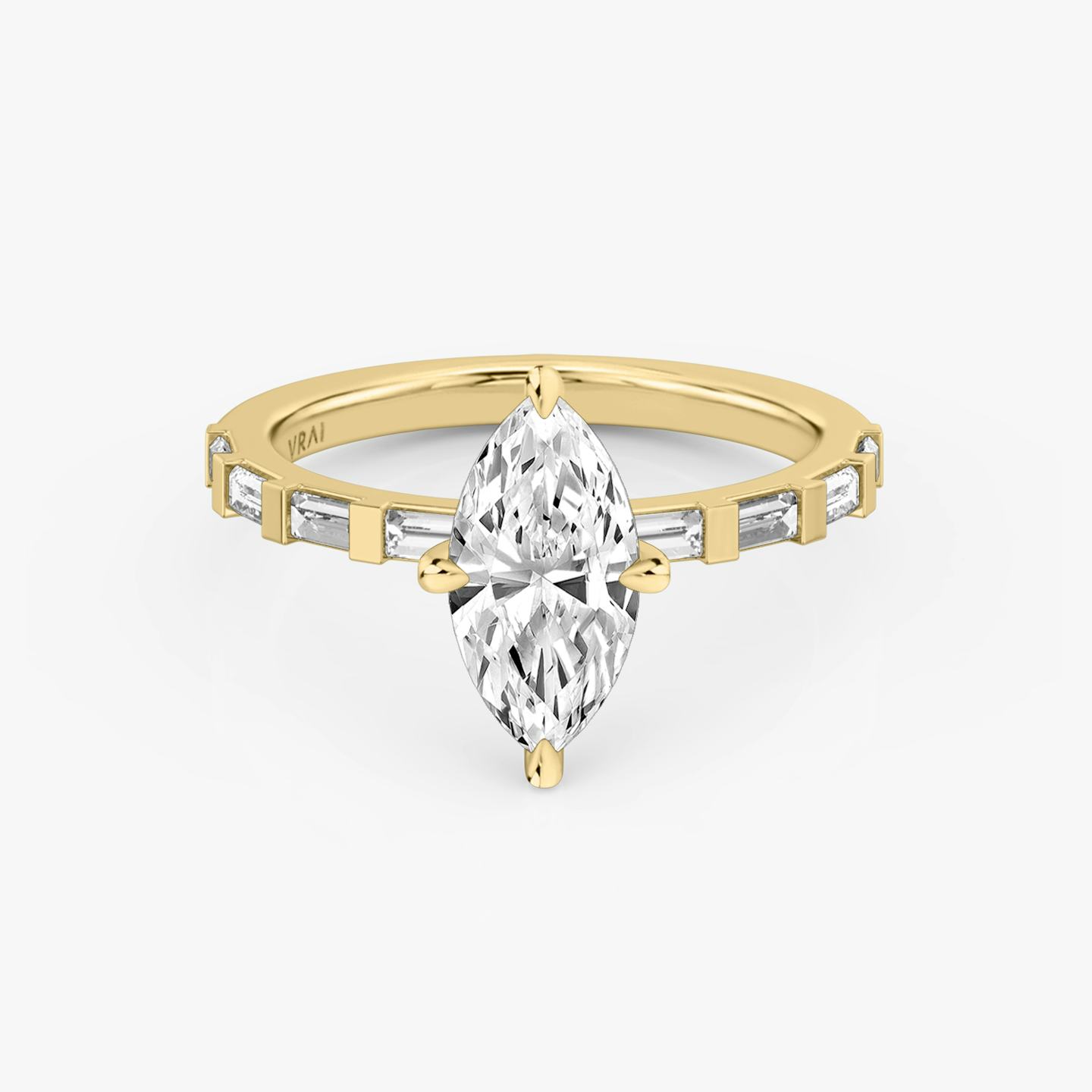 The Baguette Bar | Pavé Marquise | 18k | 18k Yellow Gold | Diamond orientation: vertical | Carat weight: See full inventory