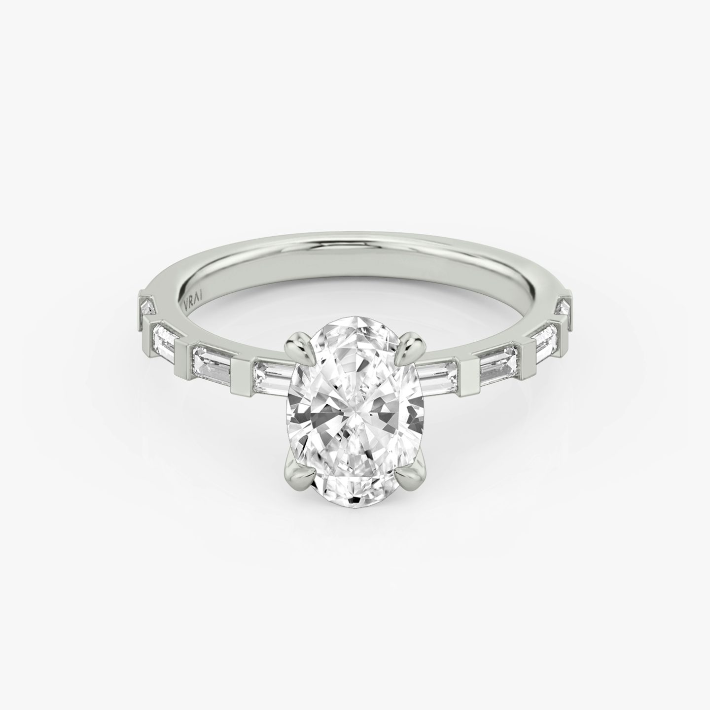 The Baguette Bar | Oval | Platinum | Band: Pavé | Diamond orientation: vertical | Carat weight: See full inventory