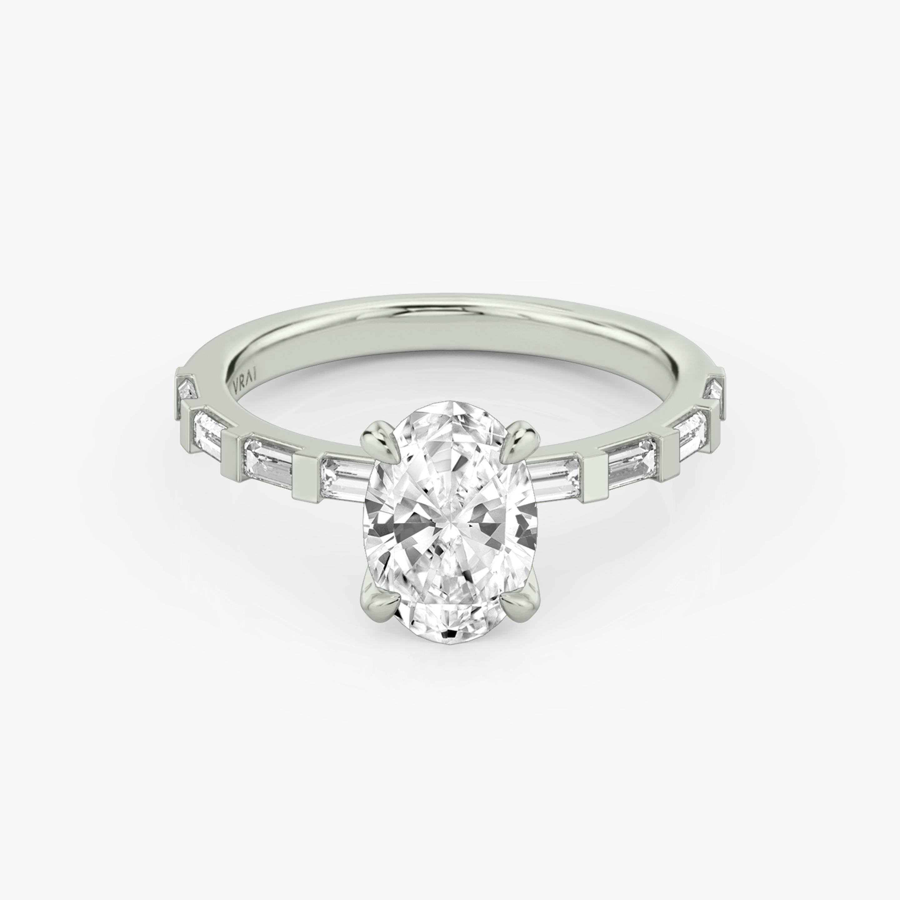 The Baguette Bar | Oval | 18k | 18k White Gold | Diamond orientation: vertical | Carat weight: See full inventory