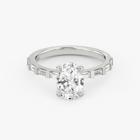 Oval Baguette Bar Ring