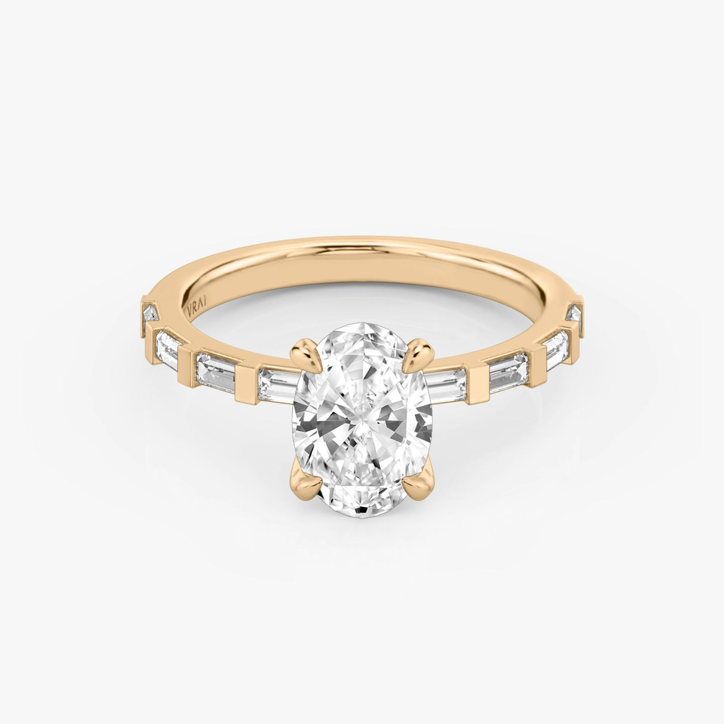 The Baguette Bar | Oval | 14k | 14k Rose Gold | Diamond orientation: vertical | Carat weight: See full inventory