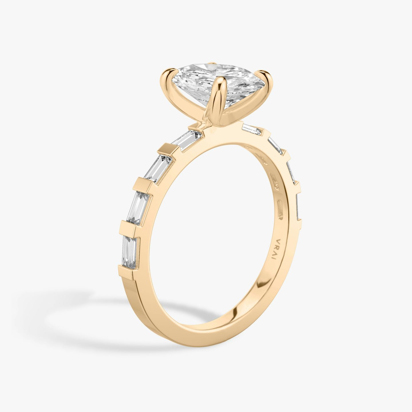 The Baguette Bar | Oval | 14k | 14k Rose Gold | Band: Pavé | Diamond orientation: vertical | Carat weight: See full inventory