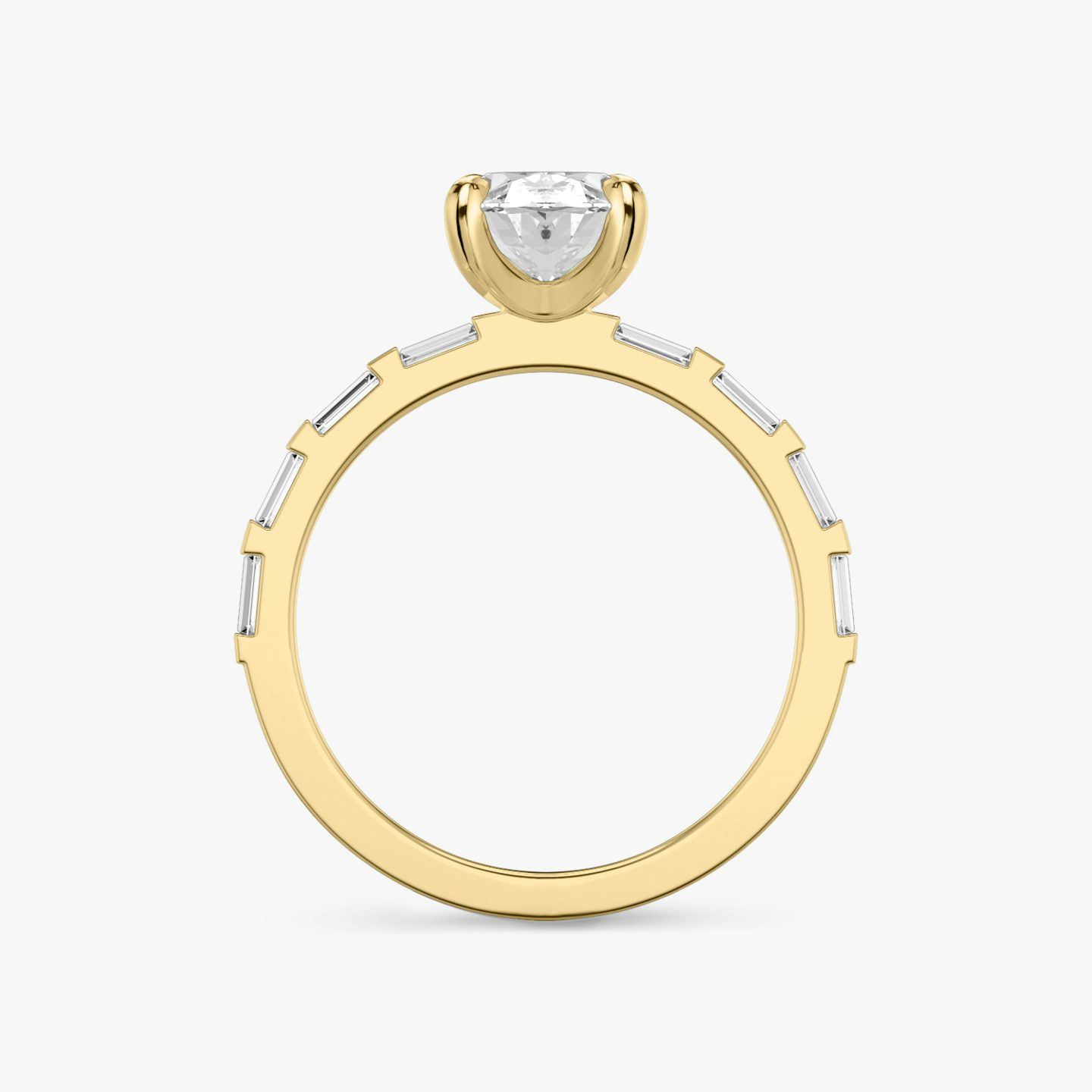 The Baguette Bar | Oval | 18k | 18k Yellow Gold | Band: Pavé | Diamond orientation: vertical | Carat weight: See full inventory