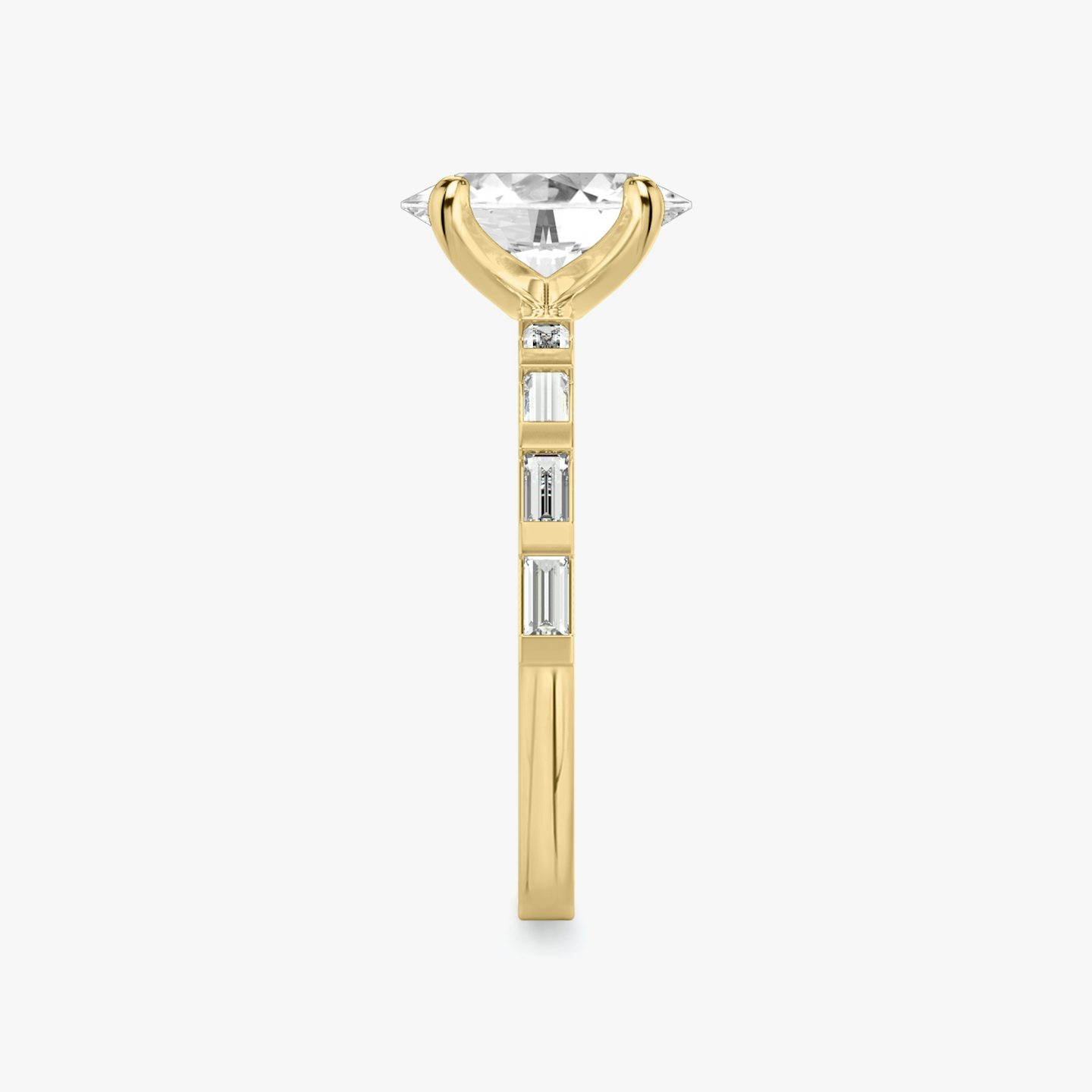 The Baguette Bar | Oval | 18k | 18k Yellow Gold | Band: Pavé | Diamond orientation: vertical | Carat weight: See full inventory